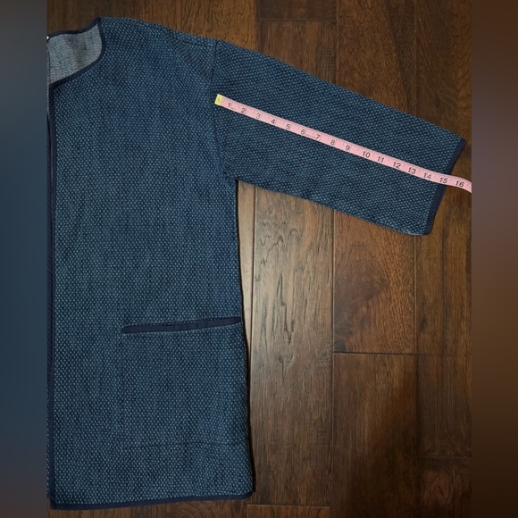 Eileen Fisher Navy Blue Textured Oversized Blazer large Pockets SZ Large NWOT - Picture 5 of 9